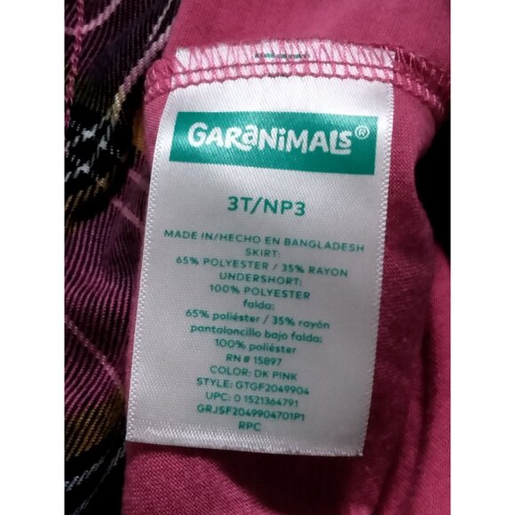 Garanimals Toddler Size 3T Skort Girls Plaid Pink Purple Yellow Pleated - Picture 5 of 6